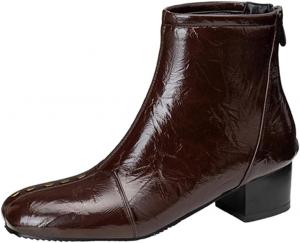 Женские модные ботильоны LYYSKY с задней молнией. Размер соответствует длине подошвы стопы, ориентируйтесь на размерную таблицу и описание товара. Размеры US2-US15/EU32-EU48, Brown(569-1)