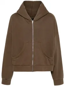 Худи из органического хлопка на молнии ENTIRE STUDIOS, коричневый