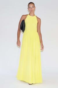 Вечернее платье макси с вырезом через шею и подолом в пол Religion, желтый