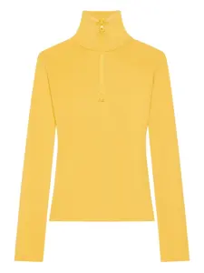 Футболка с высоким воротником и длинными рукавами Courrèges, желтый