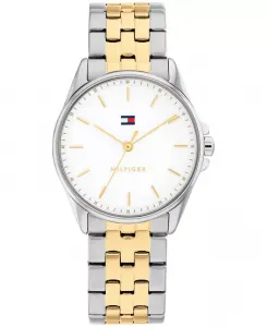 Женские часы Quartz с двухцветным браслетом из нержавеющей стали, 30 мм Tommy Hilfiger