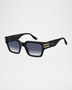 Marc 787S Прямоугольные солнцезащитные очки из ацетата Marc Jacobs, цвет Black Gold