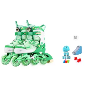 Роликовые коньки Disney, mickey mouse green[soft surface breathable]protective gear+roller skate backpack