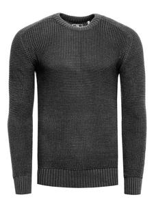 Облегающий свитер крупной вязки с круглым вырезом антрацитового цвета Rusty Neal