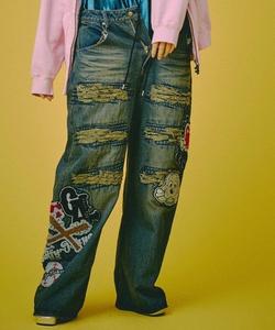 Джинсы GALFY с нашивками (мужские)