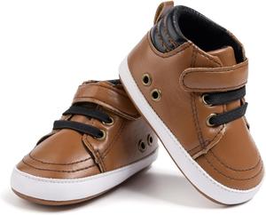 Детские кроссовки Babelvit для мальчиков и девочек с мягкой подошвой, высокие на шнуровке, унисекс, ботинки для малышей, новорожденных, первые ходунки, обувь для первого шага, 01 Ba/Brown