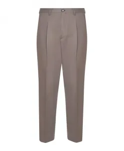 Брюки из шерстяной смеси песочного цвета Be Able, бежевый