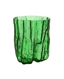 Ваза из хрустального стекла с эффектом кракелюра высотой 11 дюймов Kosta Boda, зеленый