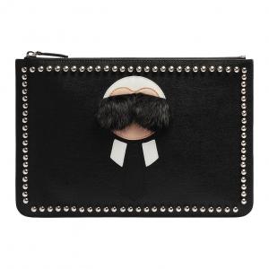 FENDI Настоящая кожаная клатч для мужчин черный