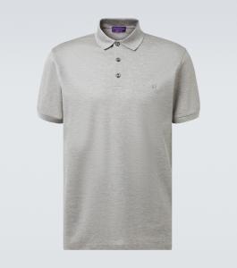 Регбийная пике-поло рубашка Ralph Lauren Purple Label, Classic Lt Grey Heather