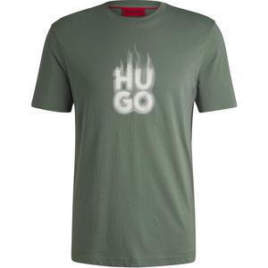 Футболка Hugo Stacked Smoke Logo HUGO BOSS, светло-зелёная