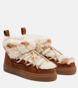 Тедди Low замшевые плюшевые зимние ботинки Inuikii, Ecru