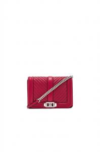 Женская стеганая сумка-кроссбоди Chevron Small Love в цвете Beet Rebecca Minkoff, Beet