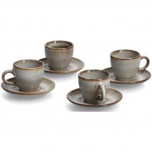 Набор для эспрессо Zeller, пригодный для посудомоечной машины, 8 предметов (4 чашки, 4 блюдца) Zeller Present, серо-коричневый