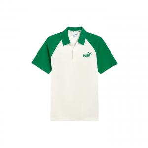 Детская поло с классическим воротником PUMA, белый-зеленый-02