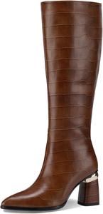 Женские черные высокие сапоги TDD выше колена с широким голенищем, высокий каблук, длинные сапоги до бедра в стиле ковбой/ковбойши, зимние ботинки для женщин, массивный каблук, западный стиль, водонепроницаемые, для дождя и снега, удобная обувь