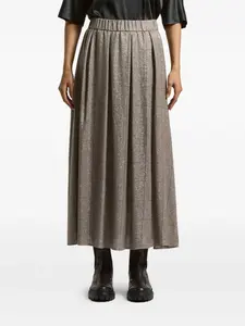 Юбка в складку в металлическую клетку Peserico, коричневый