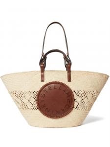 Сумка-тоут с перфорацией и логотипом Stella McCartney, нейтральный