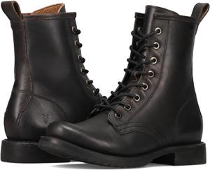 Женские боевые ботинки Frye Veronica, выполненные из итальянской кожи винтажной отделки с ручной полировкой, с настоящим стежковым каркасом и кожаной подкладкой - высота голенища 6 ¾ дюйма, Antique Black - Flex