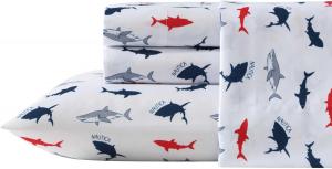 Nautica Kids Комплект постельного белья для малышей, размер Full, включает наволочку, супермягкое и уютное, цвет Branson Sharks Navy