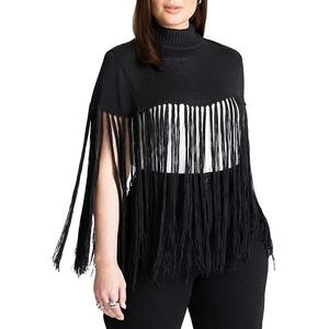 Женский свитер с бахромой Plus Size Eloquii, Black Onyx