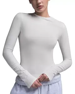 Футболка с длинным рукавом из джерси Skims, серый