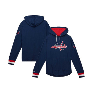 Мужская темно-синяя футболка с длинным рукавом и худи Washington Capitals Legendary Slub Mitchell & Ness, синий