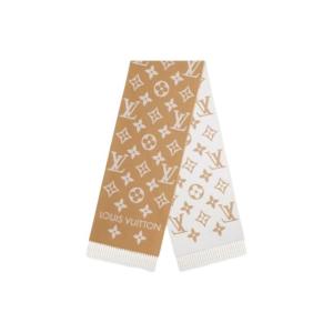 LOUIS VUITTON Шерстяной вязаный шарф женский разноцветный, Brown