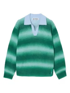 Свитер омбре с воротником поло Sunnei, зеленый