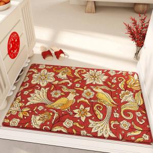 Dajiang Ковер 90х150 см из шелковой петли, дизайн "Счастливая птица", для прихожей, средняя толщина