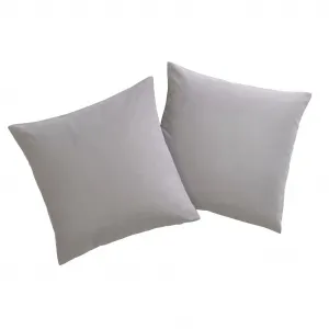 Мой домашний декоративный подушка Raja однотонная, наволочки без наполнителя, 40 x 40 см, комплект из 2 шт., микрофибра My Home, Silbergrau + unifarben