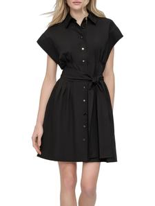 Платье-рубашка из эластичного материала с рукавами-крылышками DKNY, черный