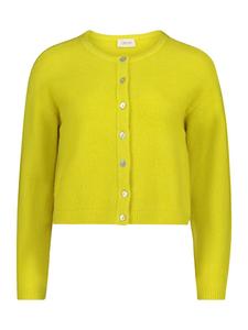 Вязаный кардиган с круглым вырезом неоново-желтого цвета CARTOON
