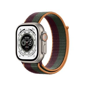 Biaodaige Часы Strap Apple Compatibility Nylon Material, Dark Cherry & Pine Green