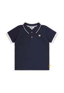 Детская рубашка поло с коротким рукавом - застежка на пуговицы с мотивом «Тедди» хлопок однотонная Steiff, синий