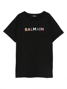 Футболка с логотипом Balmain Kids, черный