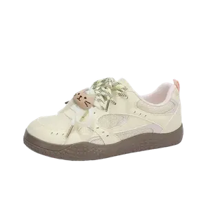 JimiXiong Женские низкие скейтерские кеды светло-желтые (аксессуары Cat+Fish), цвет Light Yellow (Cat+Fish Accessories)