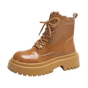 TONYBEAR Мартин Боутс женские черно-коричневые с коричневым флисовым подкладом, цвет Brown Fleece-Lined