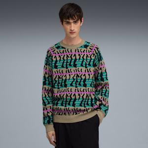 Мужской вязаный свитер Vintage Puma, бежевый