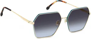 Солнцезащитные очки Carrera Woman CARRERA 3057/S прямоугольной формы, подходящие для установки линз, со 100% защитой от УФ-излучения и футляром в комплекте, Gold Teal