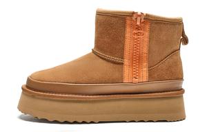 EBLAN Прочные тёплые женские зимние ботинки до щиколотки каштановые с меховой подкладкой, цвет Chestnut Fleece-Lined