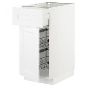 Базовая кабина с проволочной корзиной/ящиком/дверью, белая/матово-белая Axstad, 40x60 см, Metod / Maximera IKEA