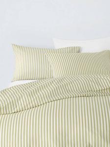 Комплект постельного белья John Lewis Ava Cotton Percale в полоску John Lewis ANYDAY, Pistachio/Multi