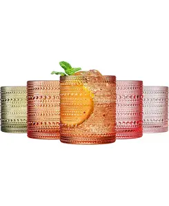 Винтажный низкий стакан Khen с гвоздями, набор из 5 штук The Wine Savant, sunset