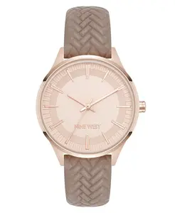 Женские часы Quartz Boyfriend с ремешком из полиуретановой кожи розово-золотистого и бежевого оттенков, 35 мм Nine West