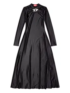Платье миди D-Iamo с закрученным воротником и длинными рукавами DIESEL, черный