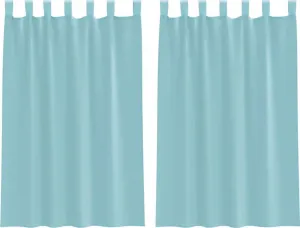 Шторы из вуали с петлями, 2 шт., бирюзовые, 140x175 см vidaXL