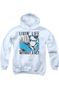 Батмен без сети молодежная толстовка с капюшоном Gildan, белый