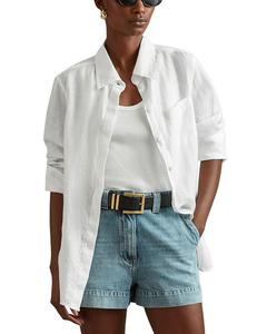 Льняная рубашка REISS Belle, белый