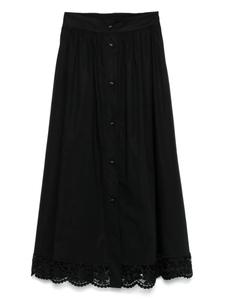 Юбка миди с кружевной отделкой TWINSET, черный